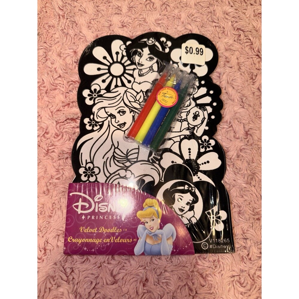 Disney Princess Velvet Doodles With Markers New Ariel Jasmine Bell